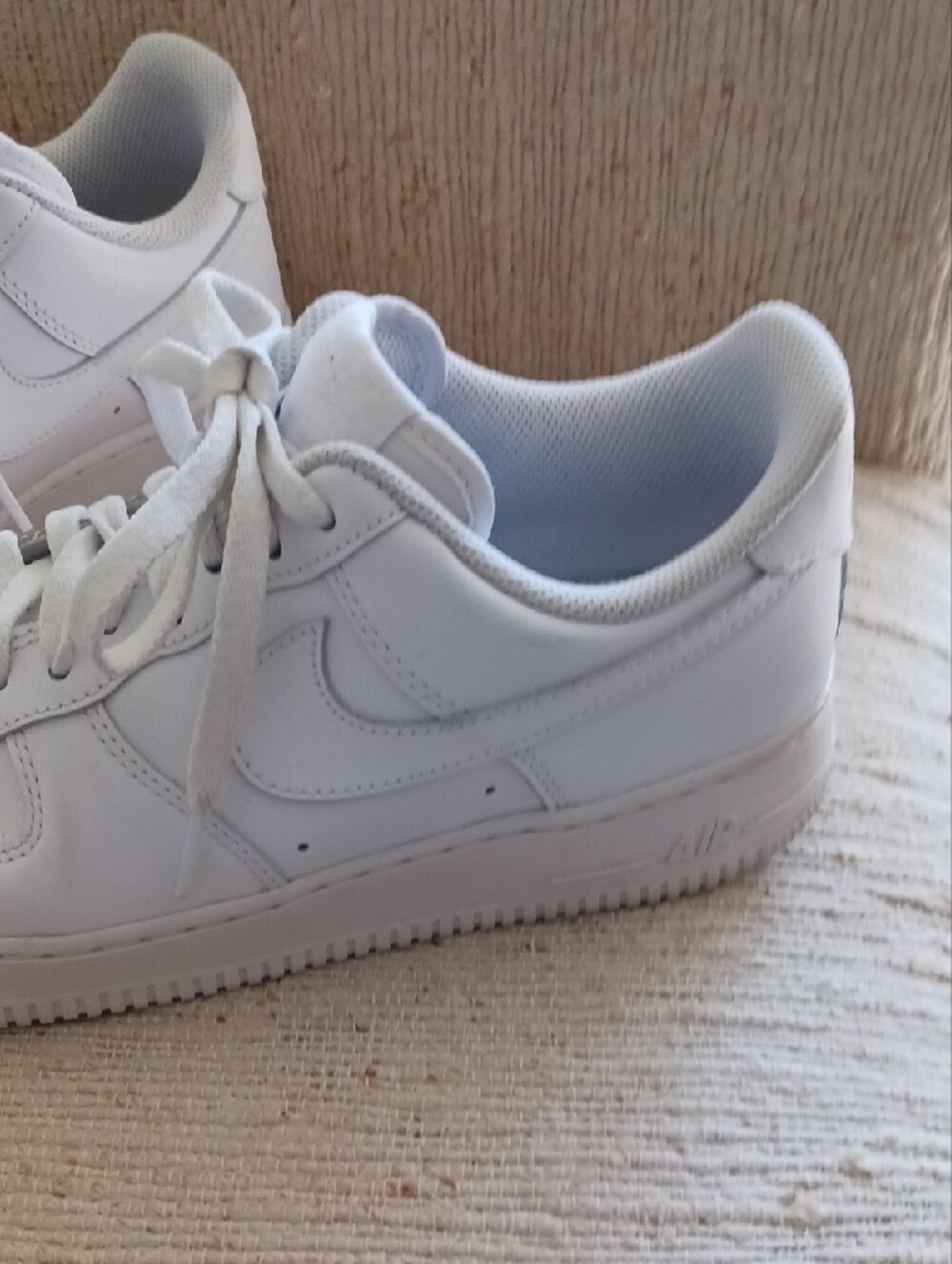 Classic All-White Leather Nike Air Sneakers - Picture 2 of 5